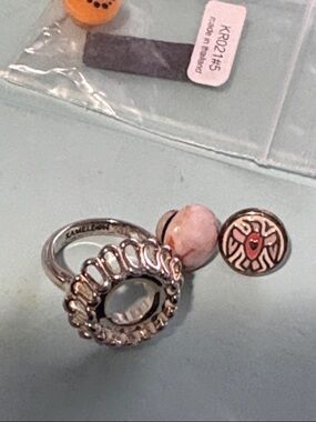 Sterling sliver Kameleon Brand Jewel Pop Ring Pink Stones size 5